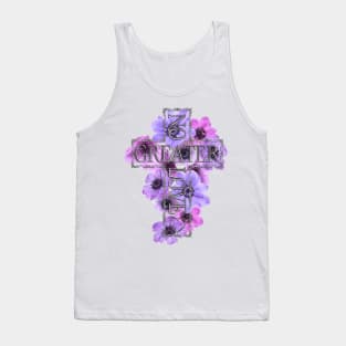 No Greater Love Than Jesus Cross With Flowers Tank Top